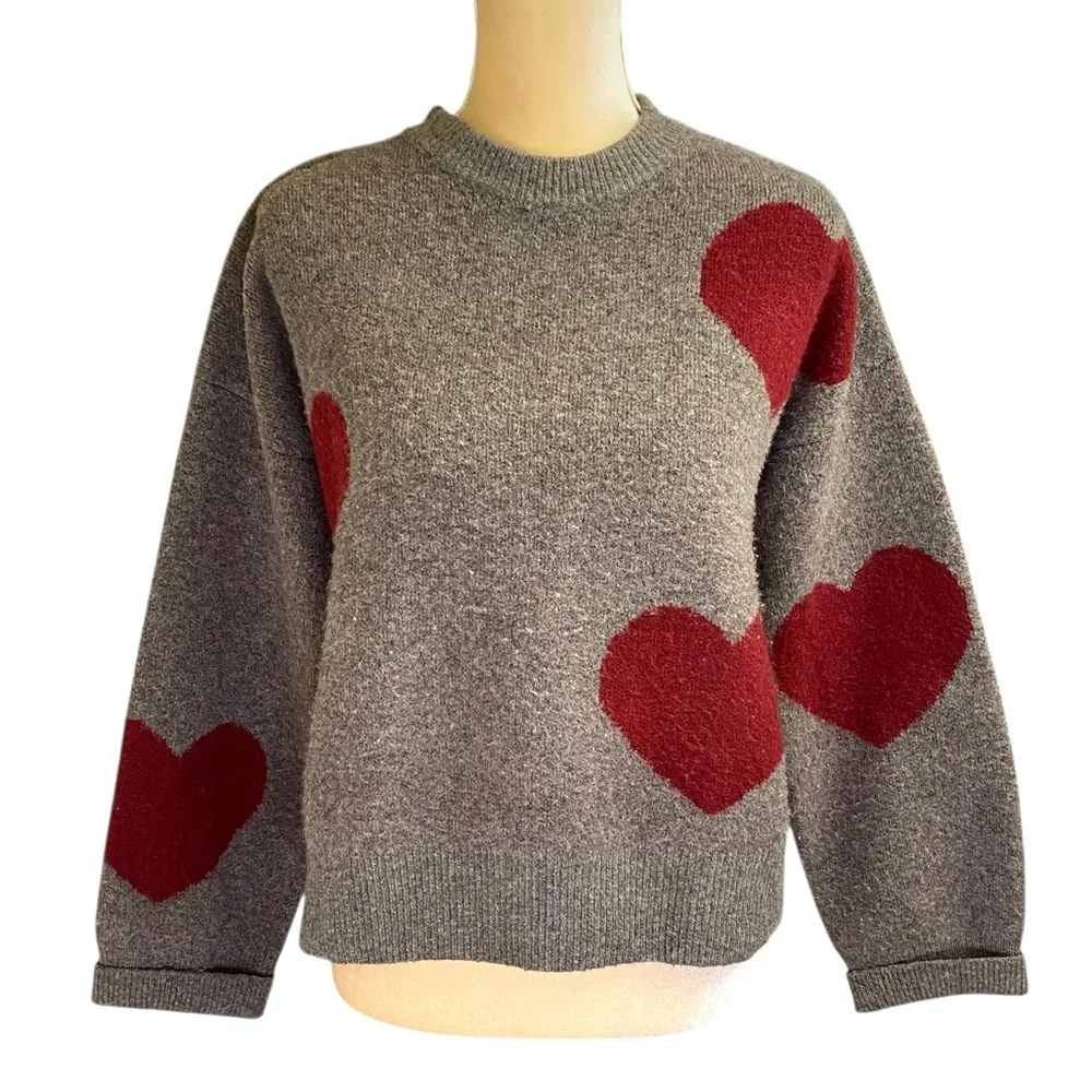 Natural Life Heart Knit Crewneck Sweater - Picture 2 of 9